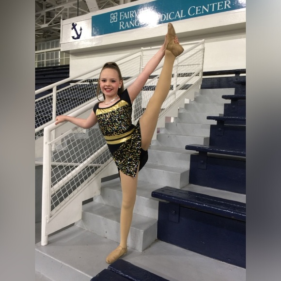 Black and Gold LC dance costume - Picture 2 of 5